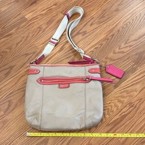 Coach Tan and Pink Crossbody Bag